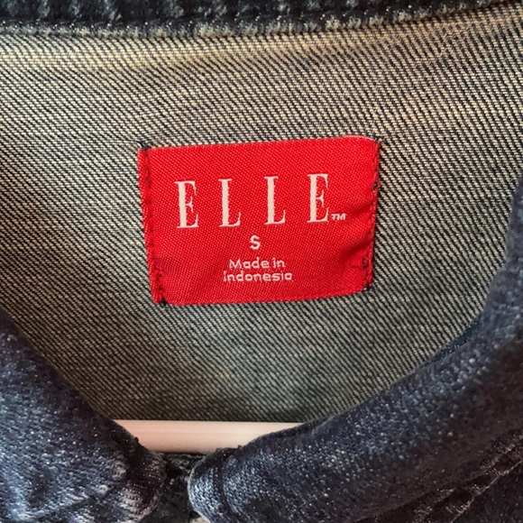 Elle Long Sleeve Dark Wash Jean Jacket - Picture 7 of 7